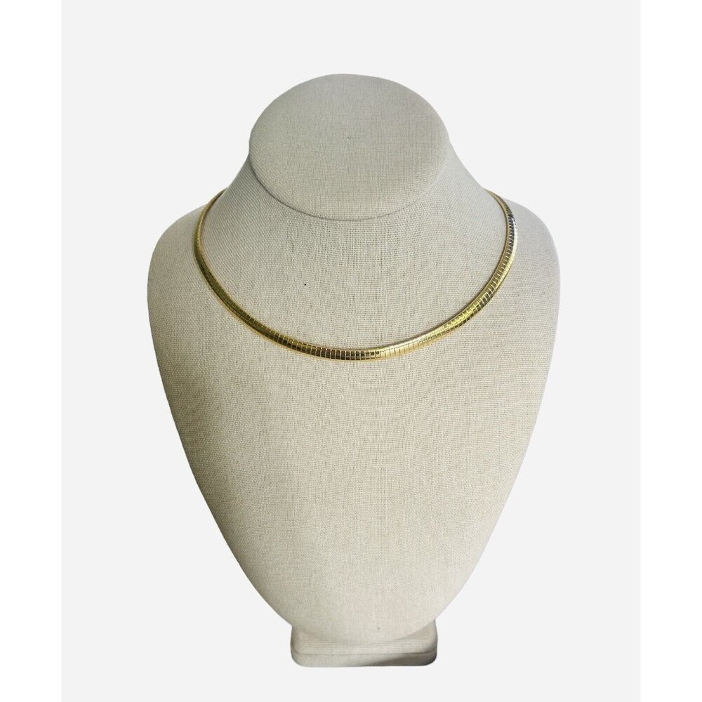 Joan Rivers Gold Tone Omega Chain Necklace Vintage 16” W/ Extender